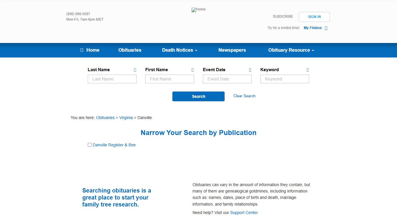 Danville, VA Obituaries Archives Online | Obits Archive 2011 – 2026